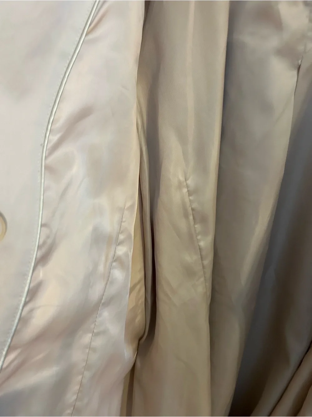 Michael Kors Light Beige Double-Breasted Trench with Notched Lapel